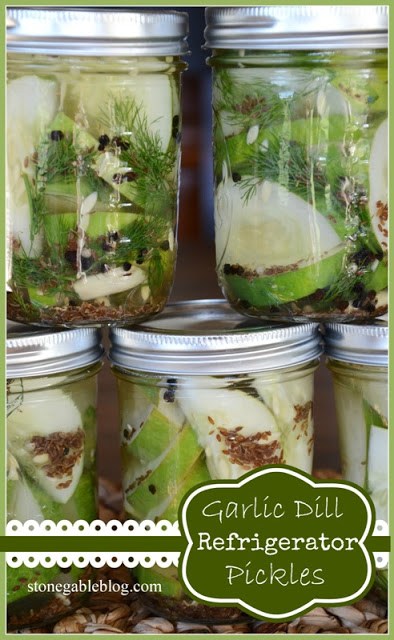 GARLIC DILL REFRIGERATOR PICKLES- so easy to make and scrumptious!- stonegable blog.com