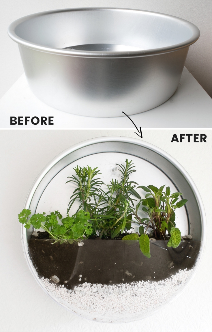 Before and after of diy herb planter / grillo designs www.grillo-designs.com